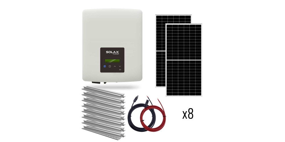 Pachet fotovoltaic 3 Kw prindere tabla, Invertor Solax On Grid 3kW X1-3.0-T-D Monofazic